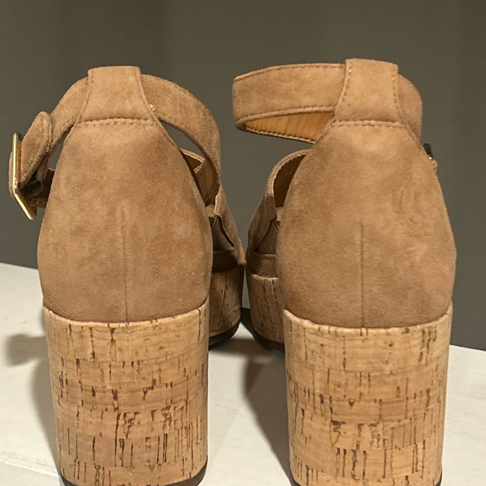 Lisa Vicky Nordstrom Laud Sunflower Cork Wedge Platform Strappy Sandals 7 NEW - Picture 7 of 10